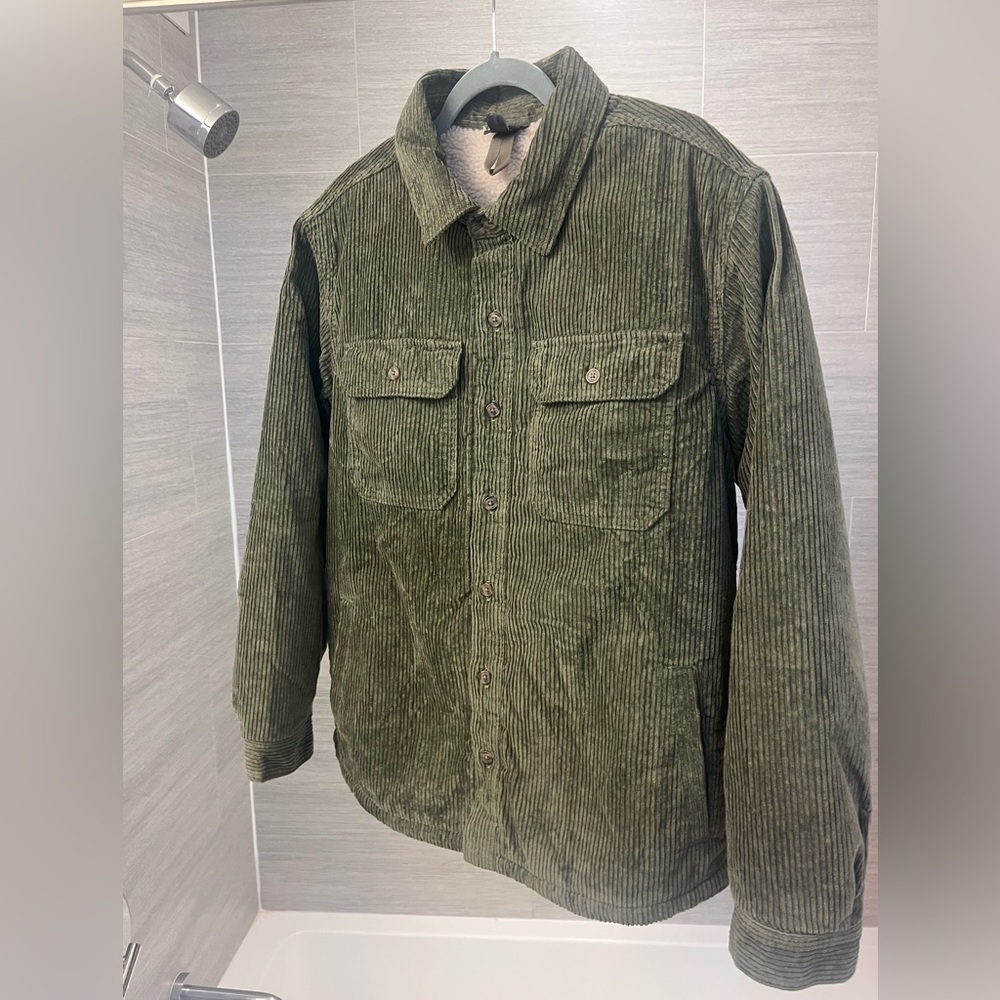 Saddle Cotton Green Corduroy Jacket